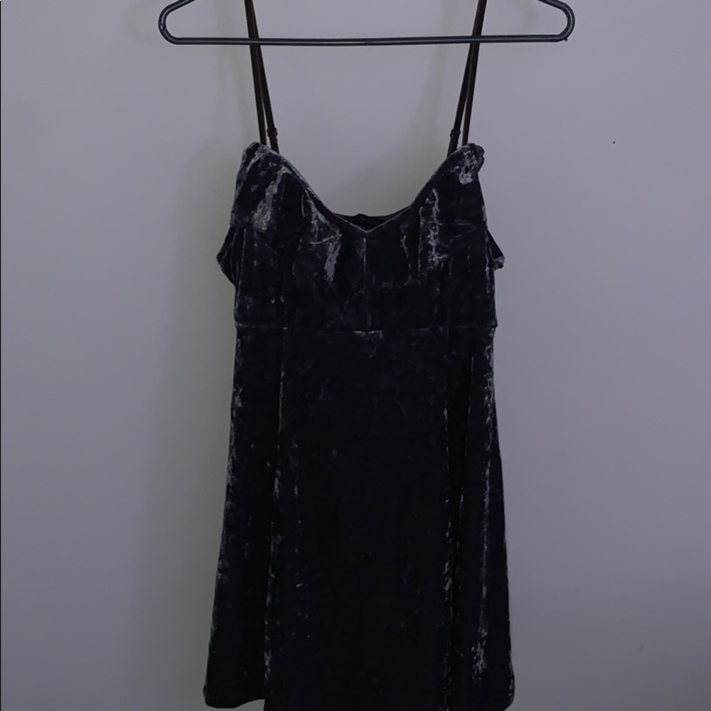 American Eagle velvet grey/ blue cocktail dress